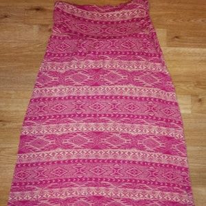 Pink Tribal maxi skirt